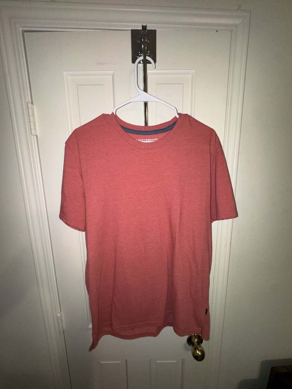 Lucky Brand Men's Red Heathered Short Sleeve Crewneck T-Shirt Size L